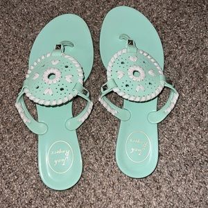 Mint green jack Rogers jellies
